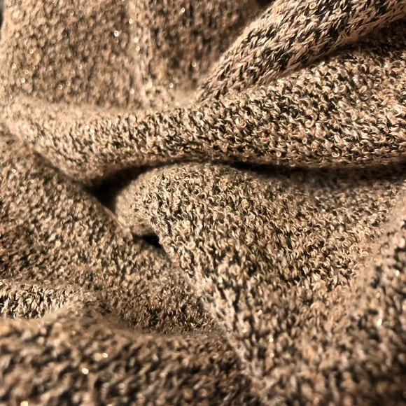 FREE PEOPLE Sweater GOING FOR THE GOLD Rose Pink & Glitter Gold Faux Wrap SZ XS - Picture 7 of 15